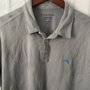 Tommy Bahama Island Zone Marlin Logo Floral Pattern Polo Shirt Hawaiian Men's XL